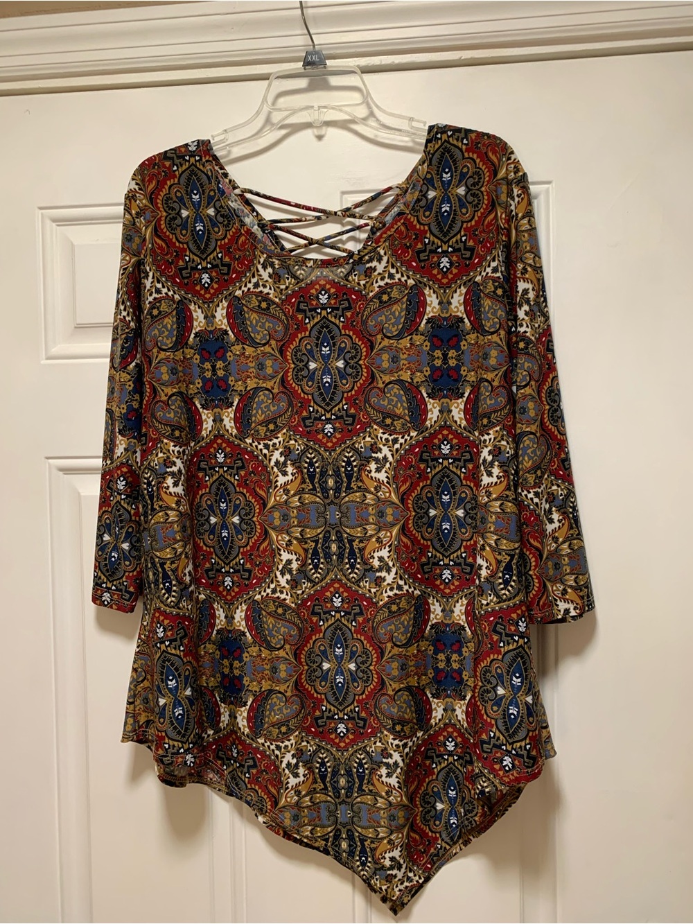 Ava & Grace Multicolor Paisley Crisscross Tunic